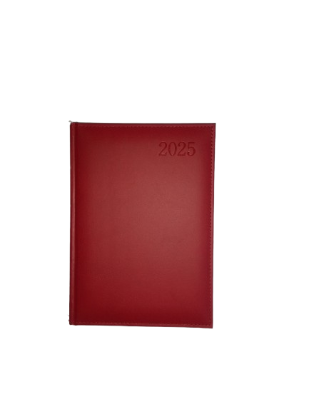 A5 2025 Padded &amp; Stitched Diary Red