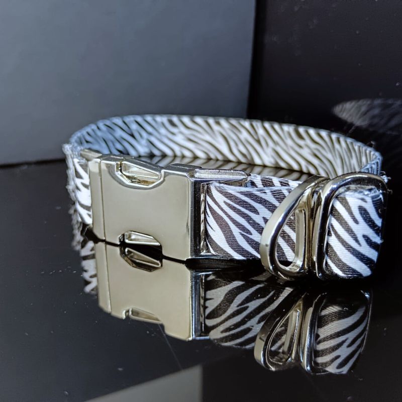 COLLARE & GUINZAGLIO Zebrato/acciaio