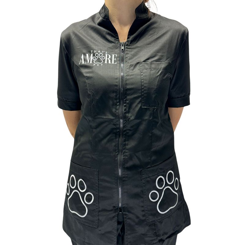 CAMICE DA DONNA Nero per Toelettatura - collo alto