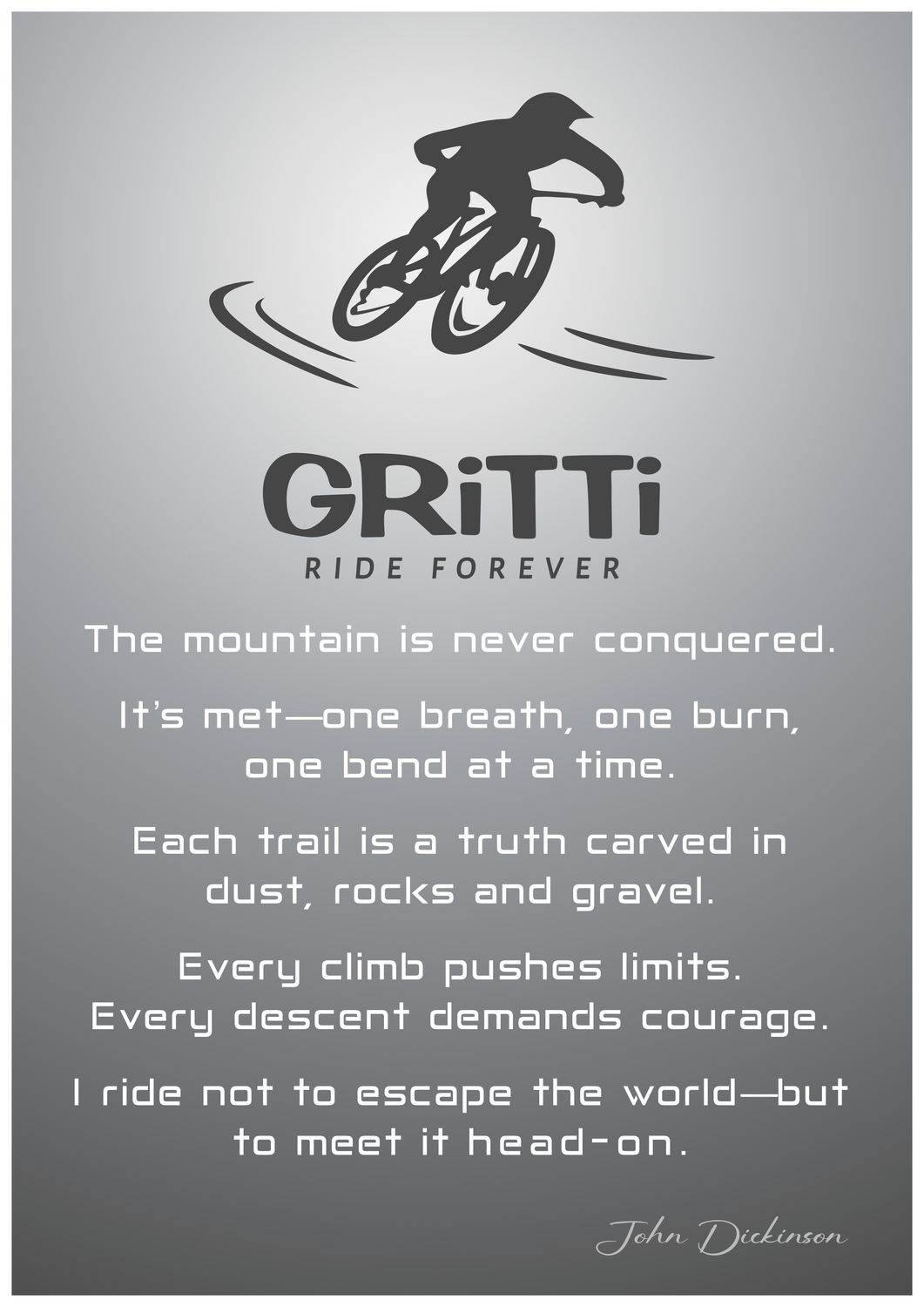 GRiTTi Ride Forever A4 MTB Poster with verse