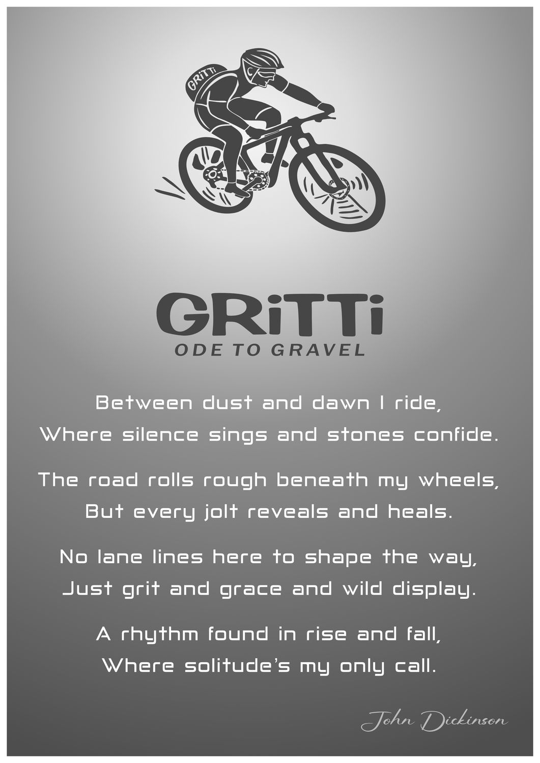 GRiTTi Ode To Gravel A4 MTB Poster with verse