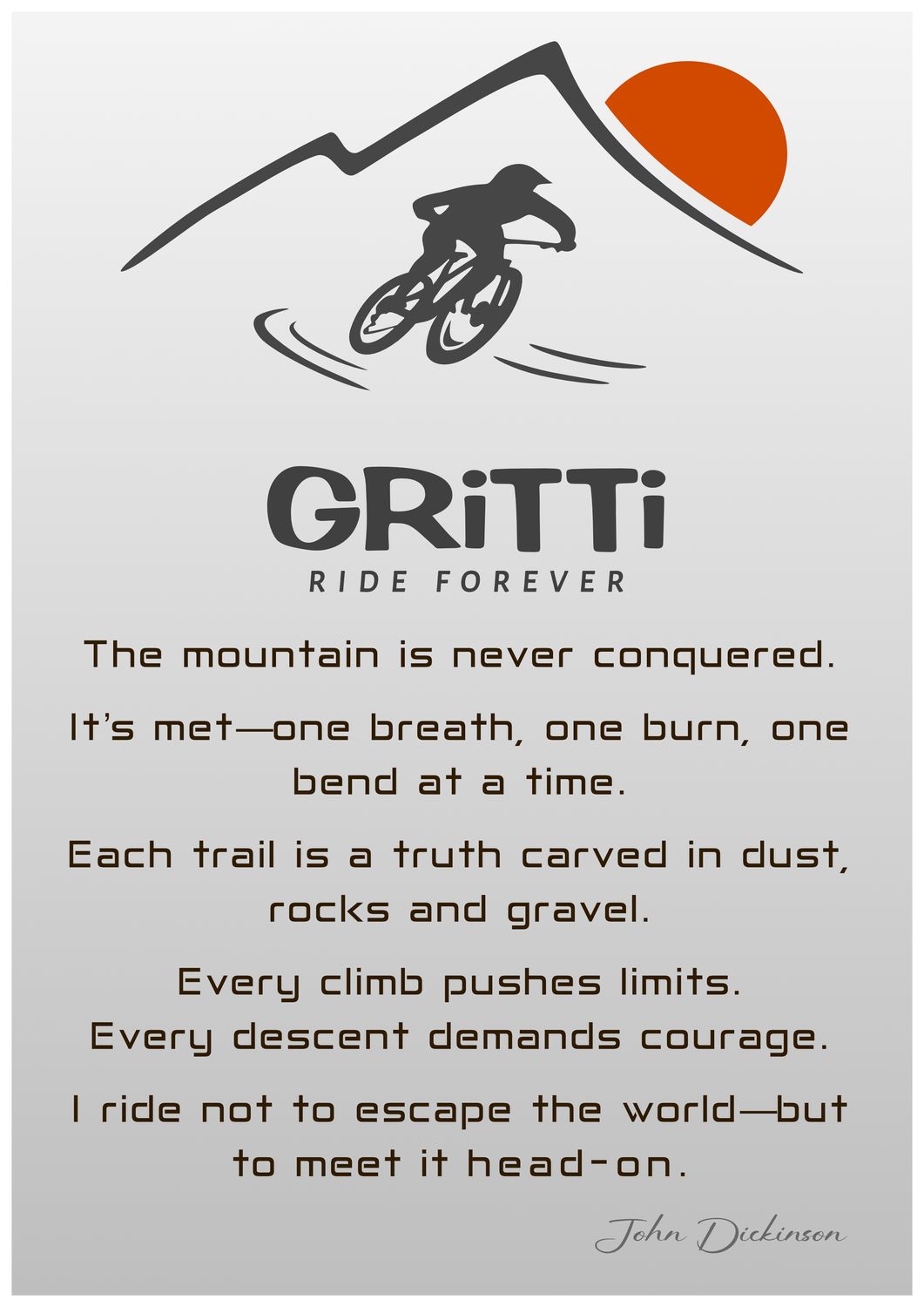 GRiTTi Ride Forever A4 MTB Poster with verse