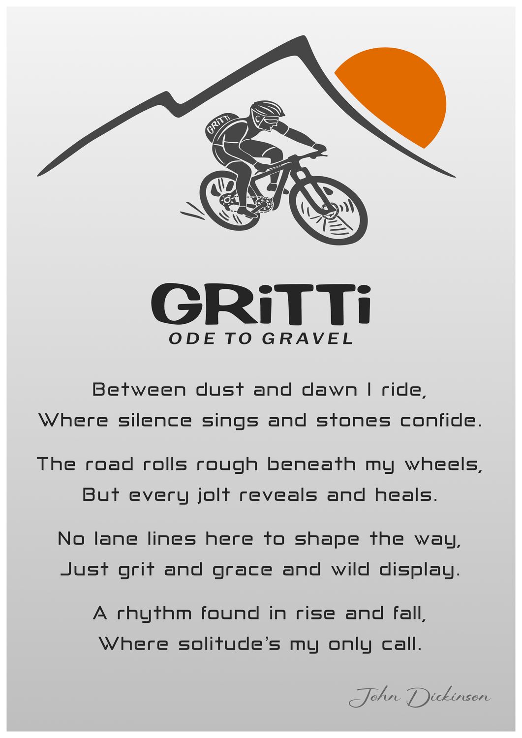 GRiTTi Ode To Gravel A4 MTB Poster with verse