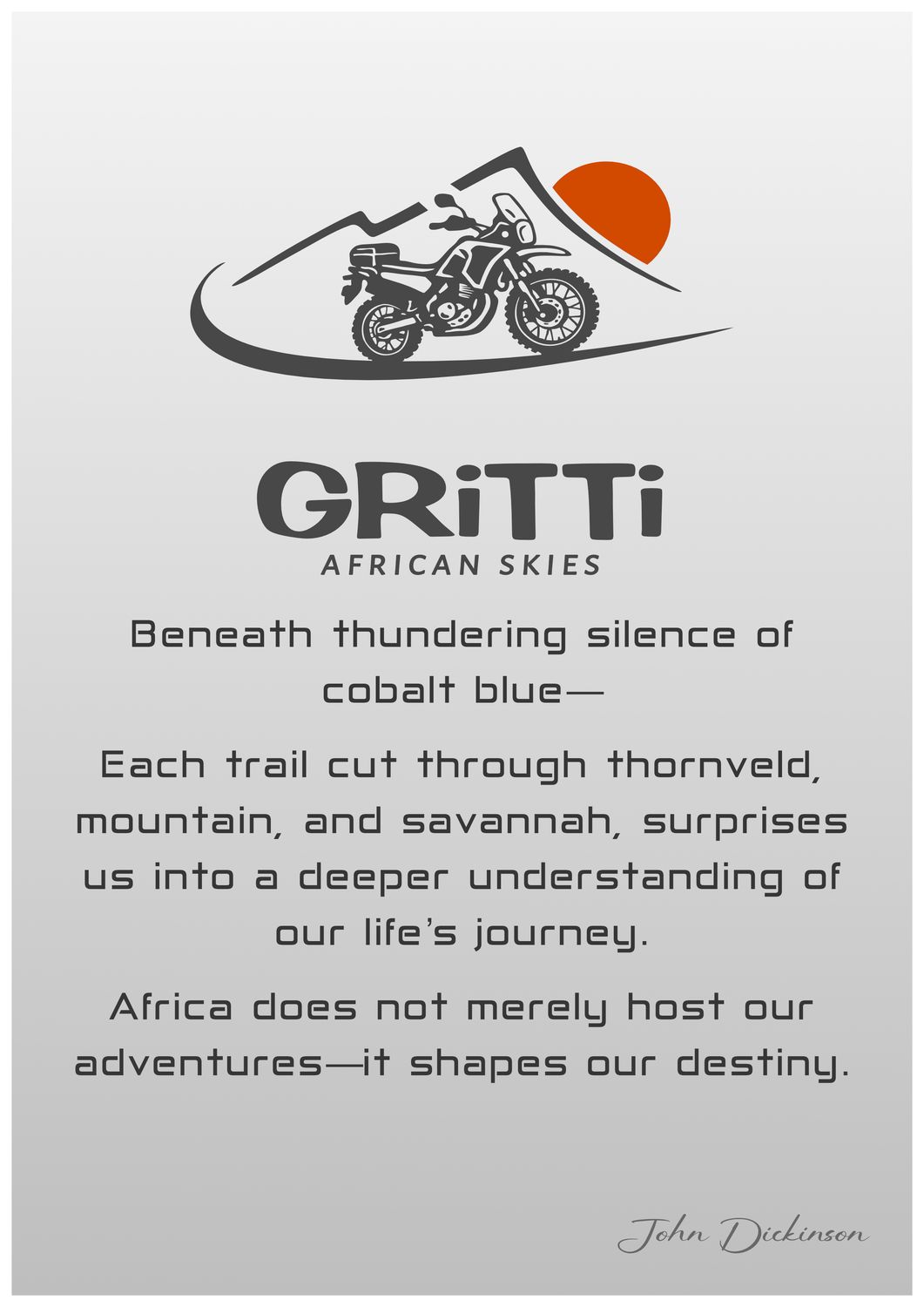 GRiTTi African Skies A4 Poster with verse
