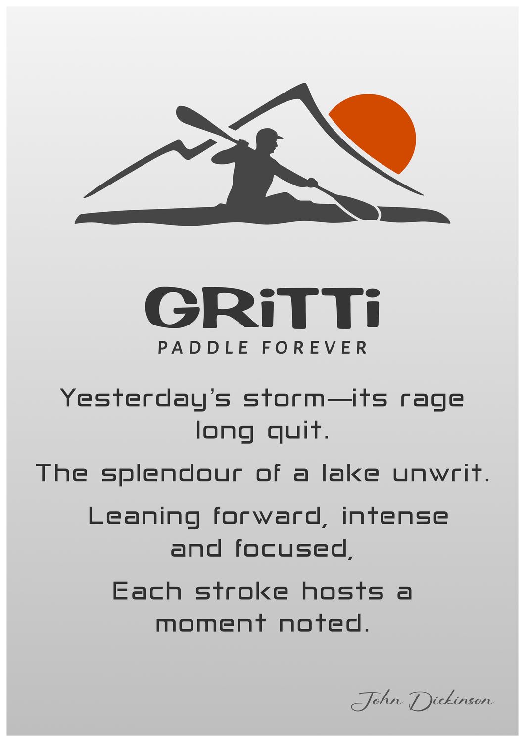 GRiTTi Paddle Forever A4 Poster with verse