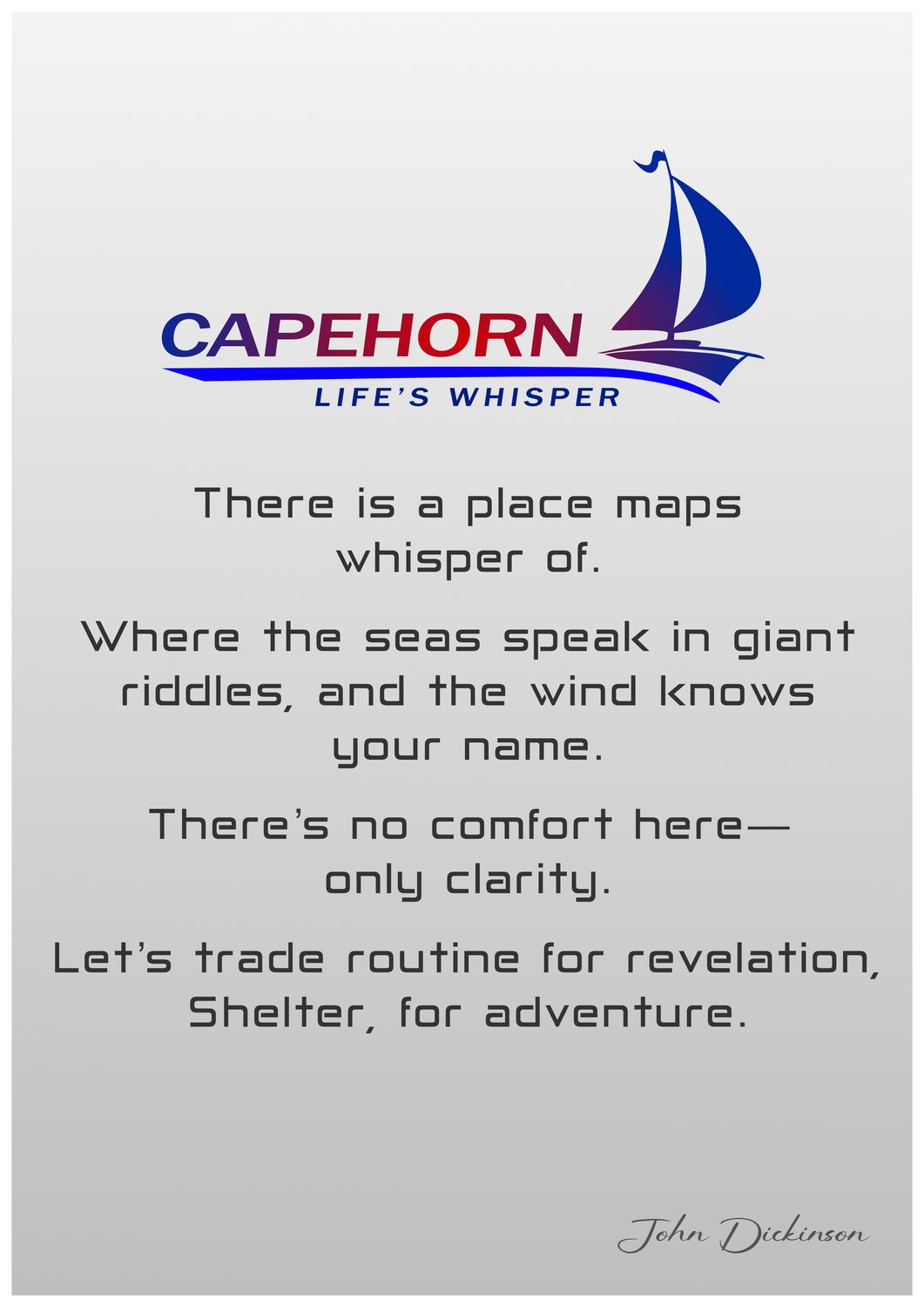 CAPEHORN Life&#39;s Whisper A4 Poster with Adventure Verse