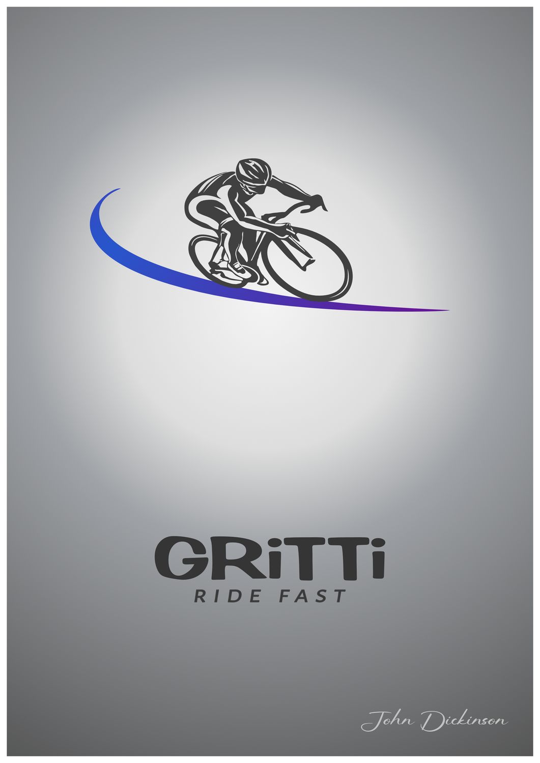 GRiTTi RIDE FAST A4 Poster with blue accent