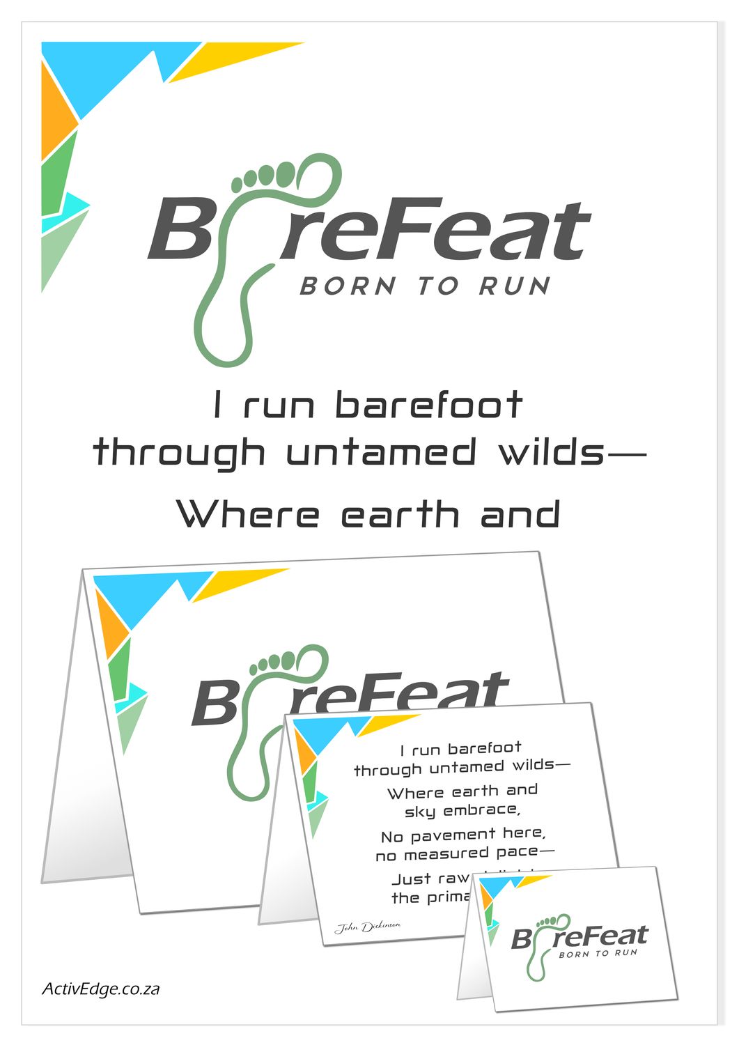 BareFeat Olive A4 Poster and Cards for download and print