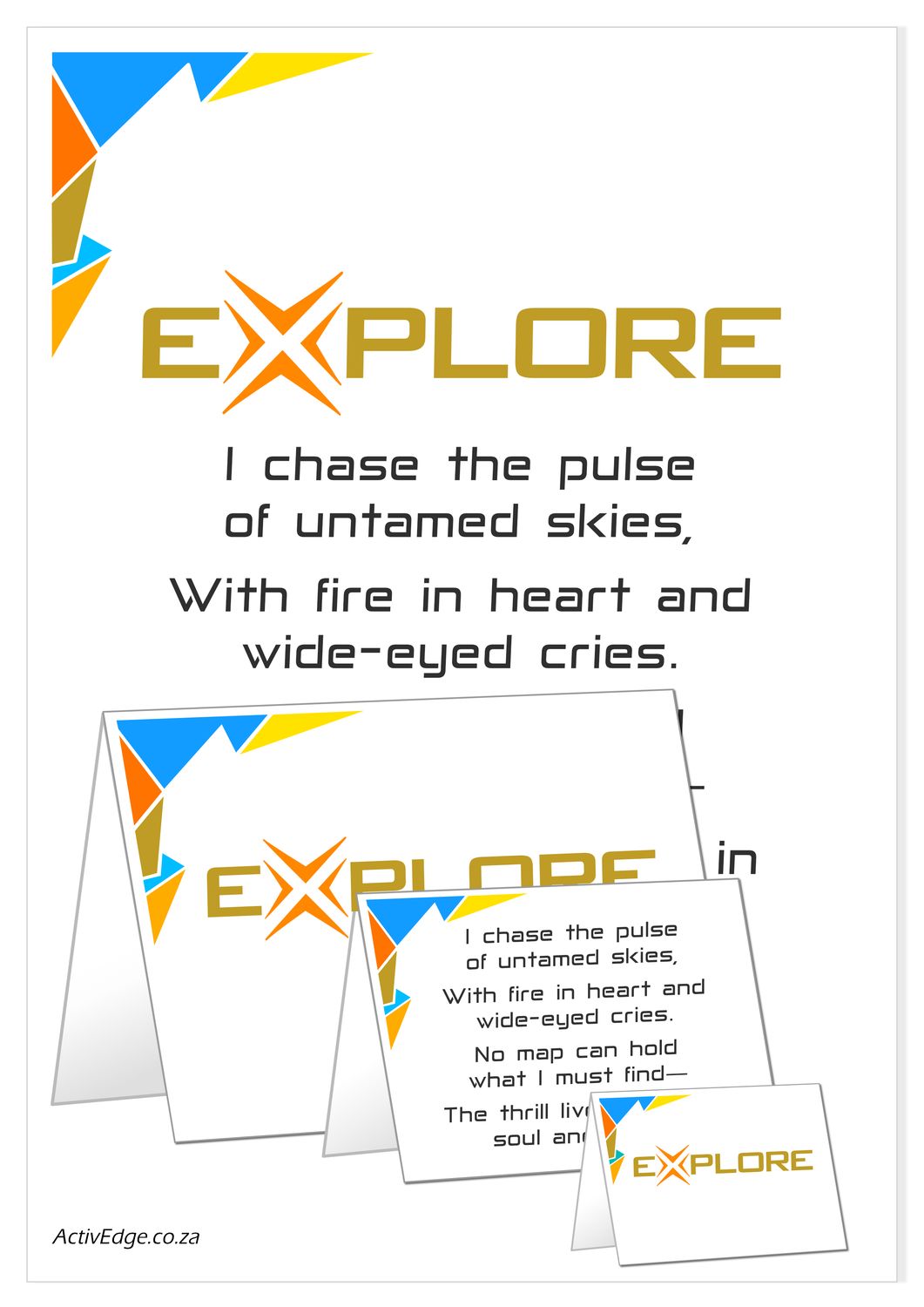 EXPLORE A4 Poster and Cards for download and print