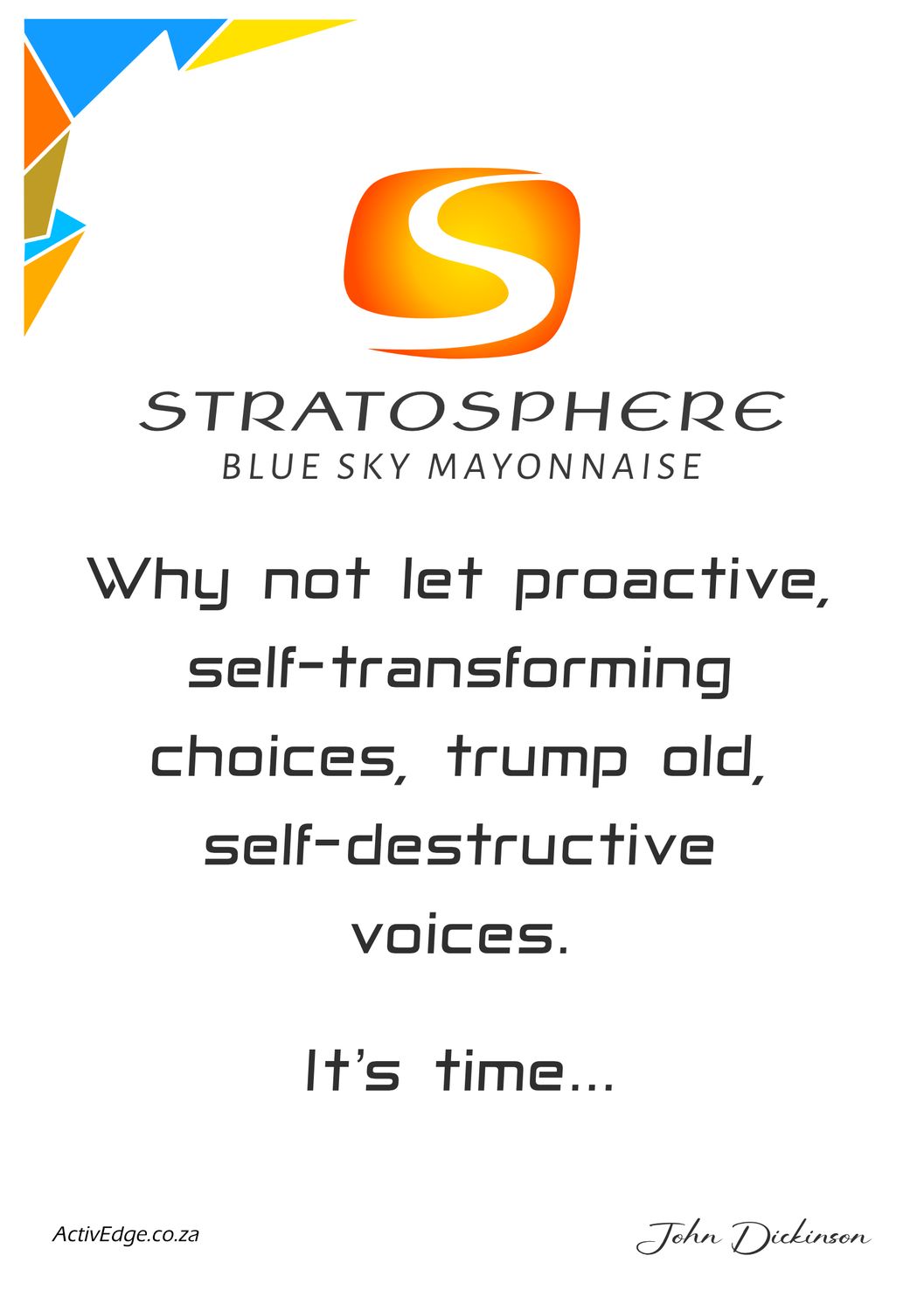 Book your place on our two-day STRATOSPHERE, Blue Sky Mayonnaise, in-person WORKSHOP