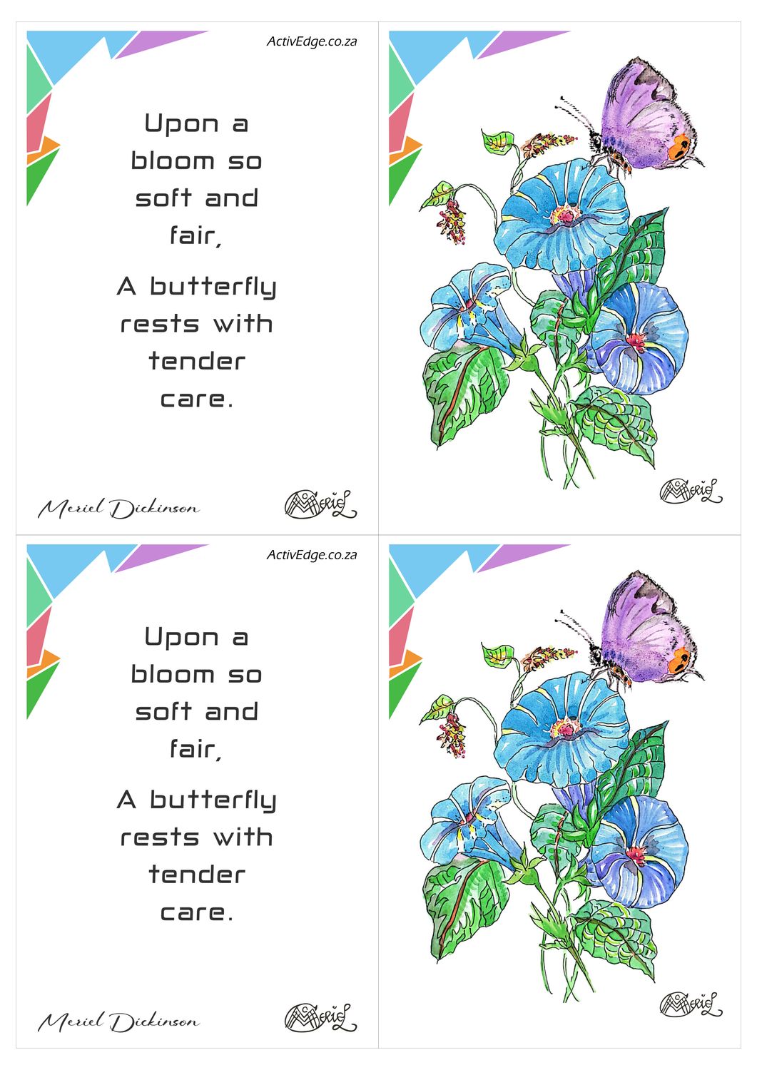 Butterfly On Flowers (portrait)