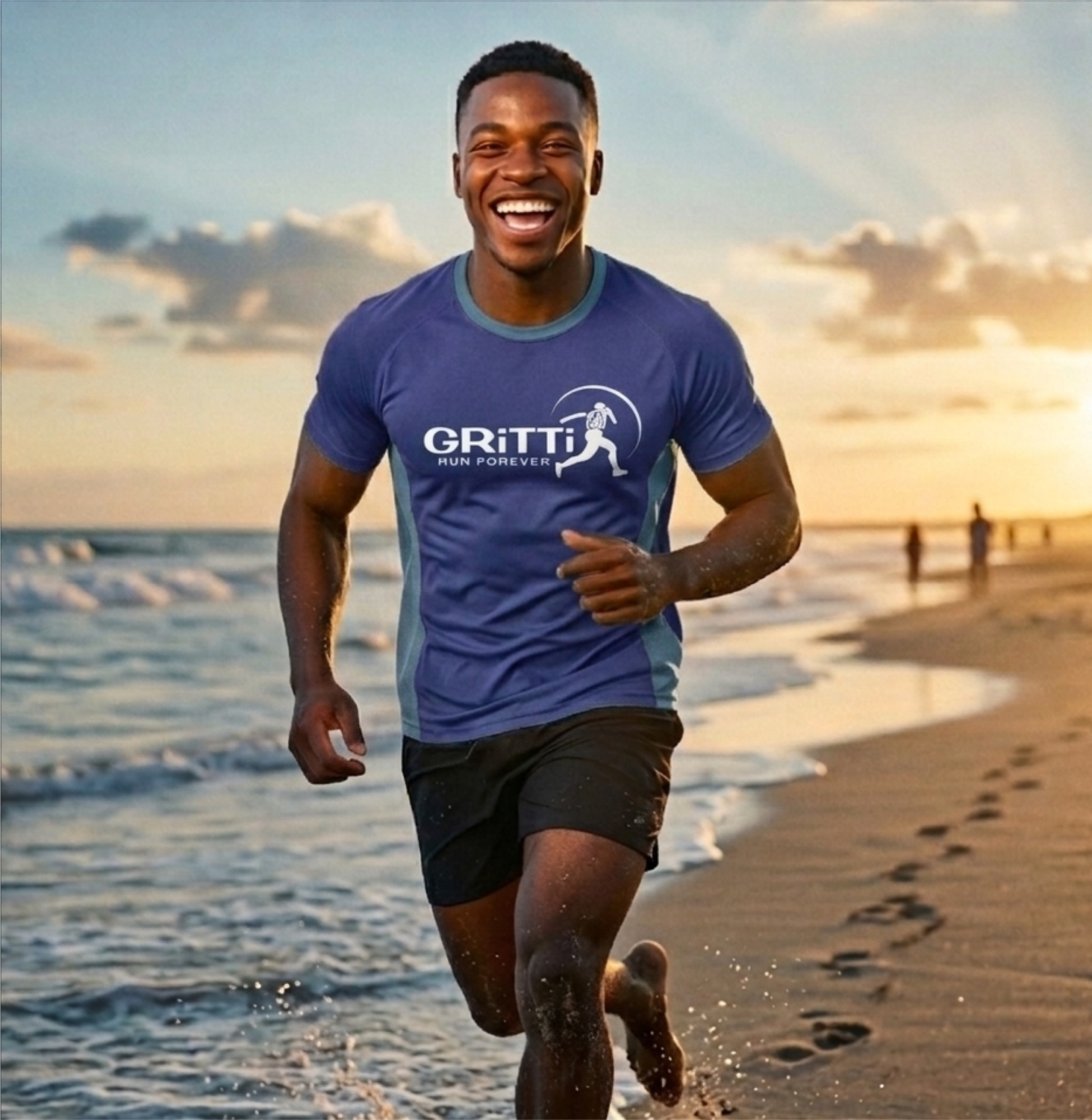 MEN'S QUICK-DRY short-sleeve shirt with large chest logo