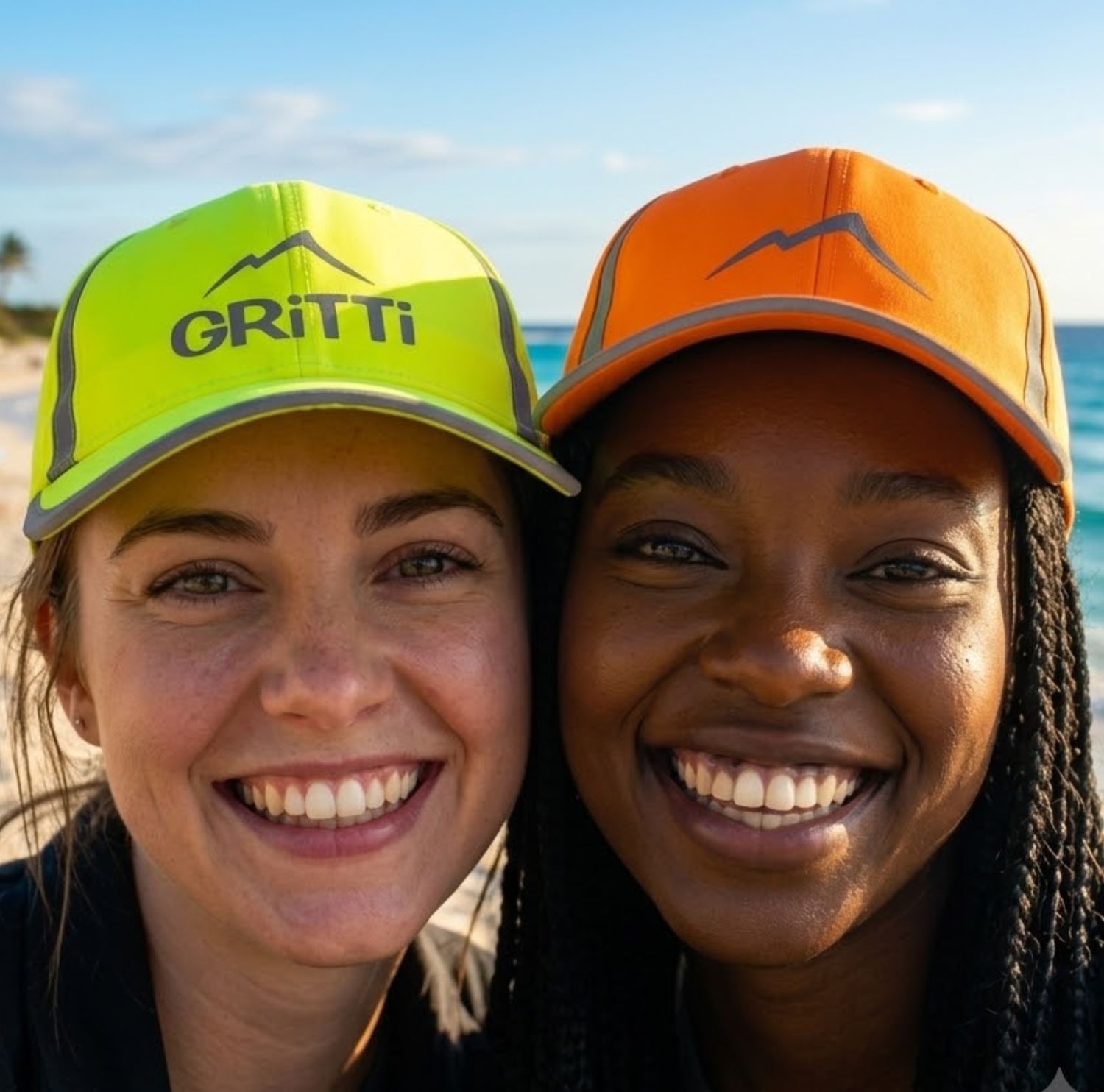 Neon quick-dry running caps