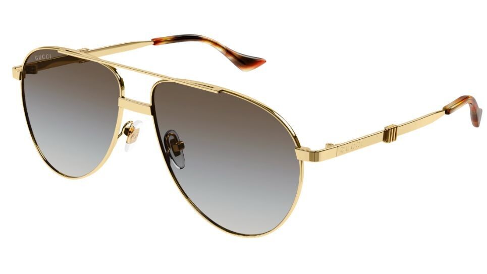 GUCCI GG1440S-004-59 Gold Gold Brown