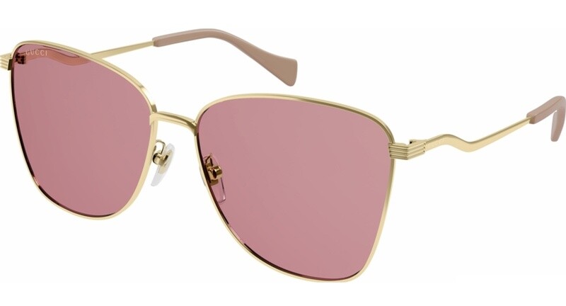 GUCCI GG0970S-003-60  Gold Gold Red