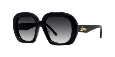 LOEWE CURVY LW40113U-5301B GEOMETRIC SHINY SOLID BLACK