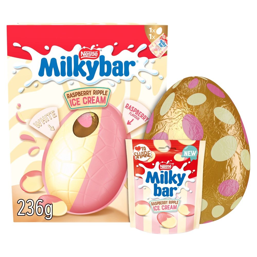 Milkybar Raspberry Ripple Egg, 236g