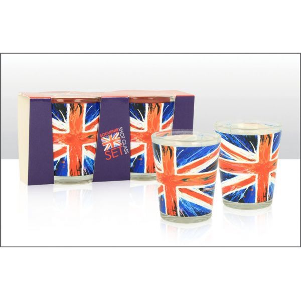 Union Jack “Spin” Shot Glass 2-pack
