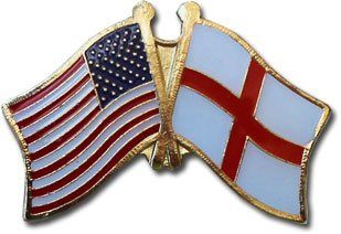 Pin, double flag with USA