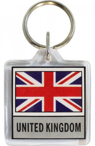 Keychain, plastic square, Product: United Kingdom