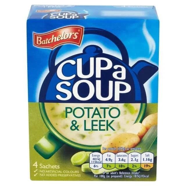 Batchelors Cup A Soup, 4 pack, Flavor: Potato and Leek