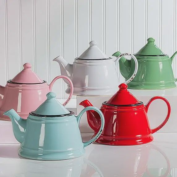 Enamel Look Teapot, 32oz