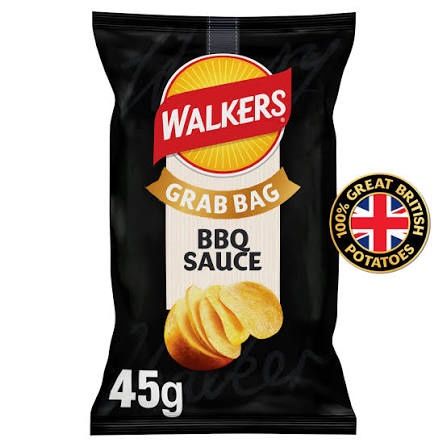 Walkers BBQ Sauce crisps, 45g grab bag