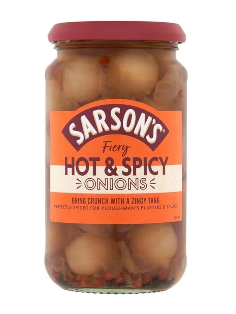 Sarsons Hot &amp; Spicy Onions, 460g
