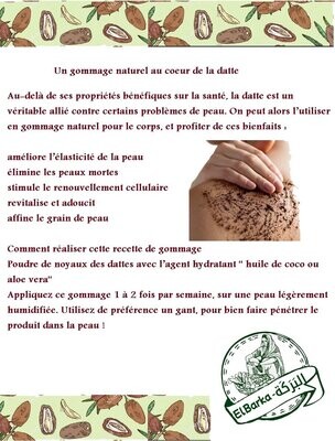 Un gommage naturel au cœur de la datte bio 100%
