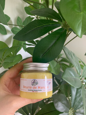 Made in Côte d'Ivoire 🇨🇮 : 100g Beurre de mangue brut (chair de mangue) - pur naturel non raffiné pressé à froid - beurre hydratant corps visage cheveux savon