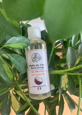 Made in Côte d'Ivoire 🇨🇮  : Huile de coco vierge pressé à froid, non raffiné, pure, brute- Côte d'Ivoire - Cheveux/ peau, hydratant- extra virgin coconut oil -100ml