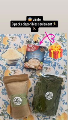 Pack mloukhia Mouled 💚💚 cadeau 🎁 Bouza noisettes 🌰