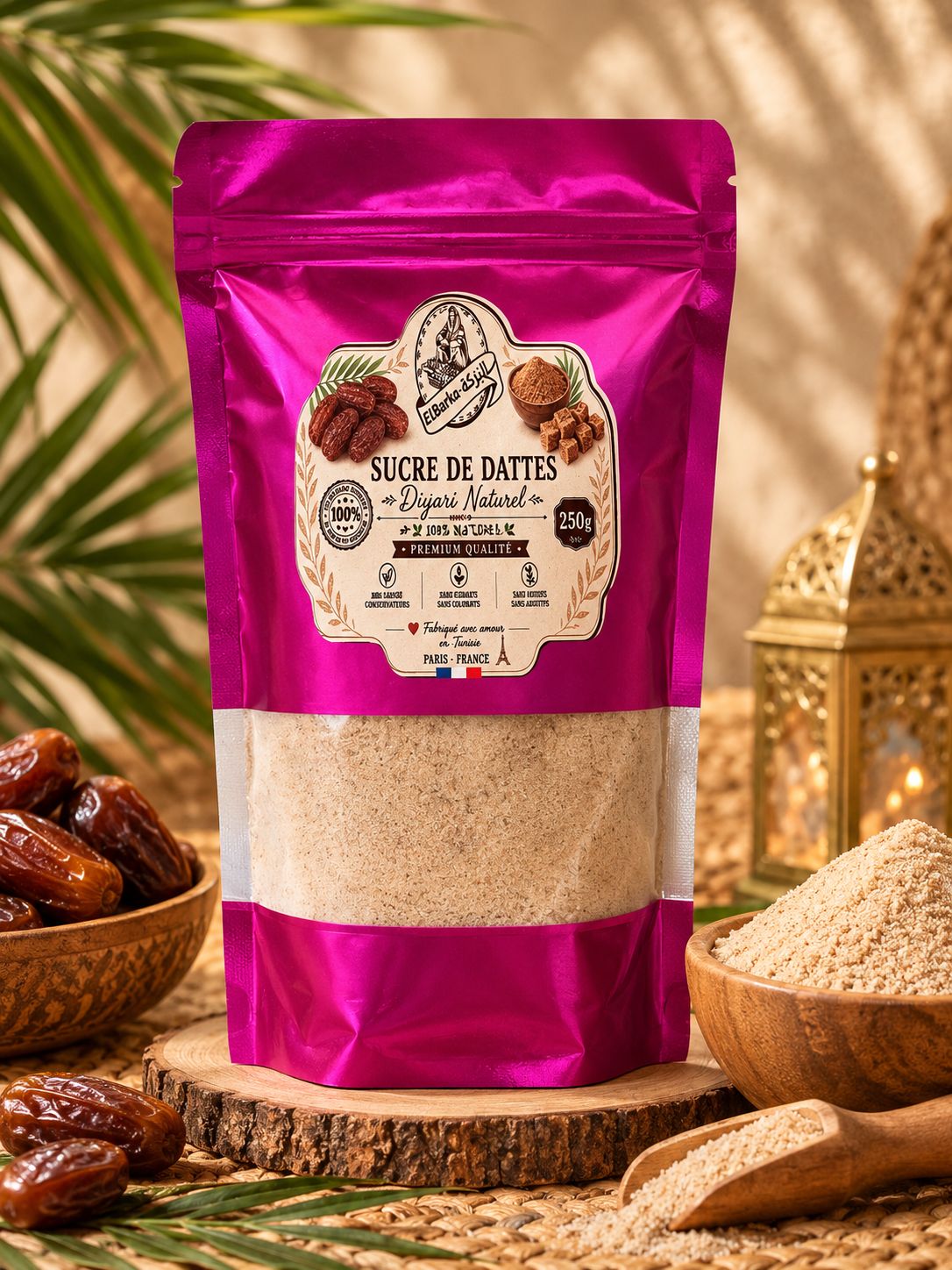 SUCRE DE DATTES BIOLOGIQUE | 100% Naturel 250g-سكر التمر الطبيعي بجودة ممتازة