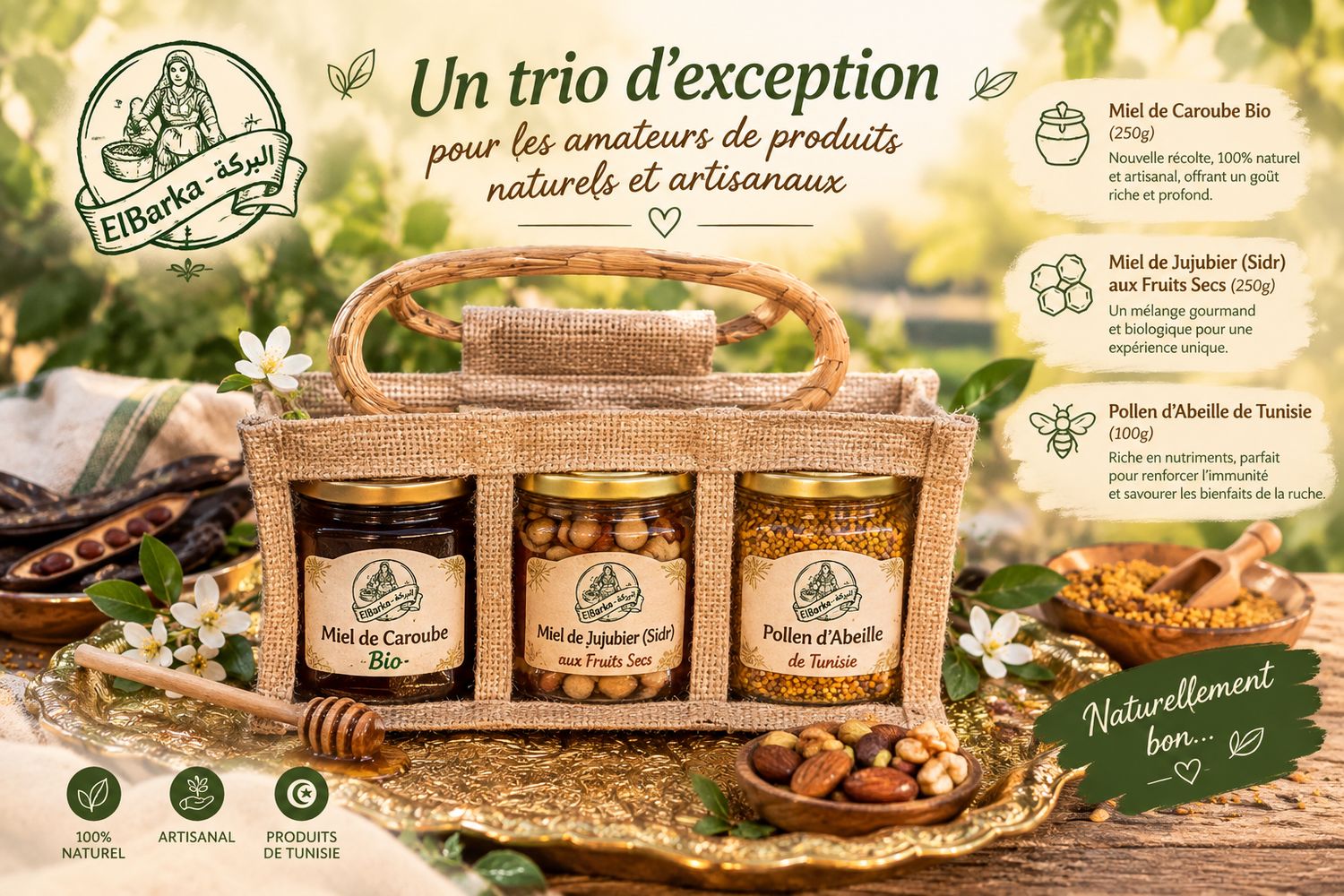 Coffret Cadeau de Luxe "Elbarka Miel" – 👨‍🏫👩‍🏫🍯💯