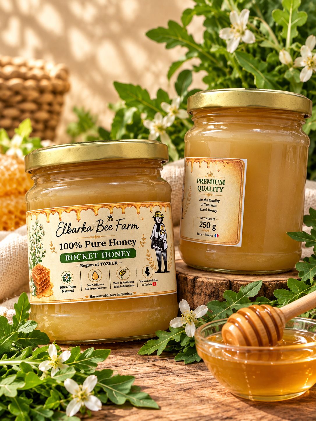 Miel de Roquette pure artisanale Bio -250g