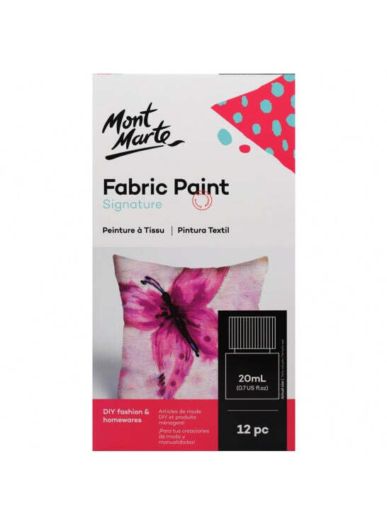 Mont Marte-Fabric Paint 12 Color x 20ml-PMHS0076