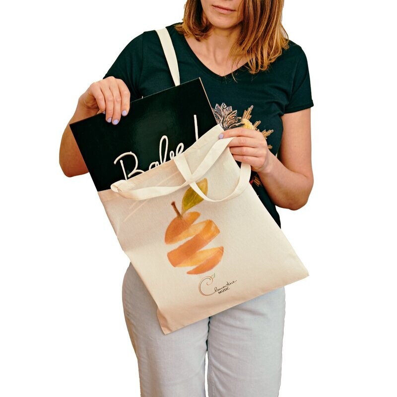 Leinentasche Langhenkel mit Aufdruck Clementine Music Logo