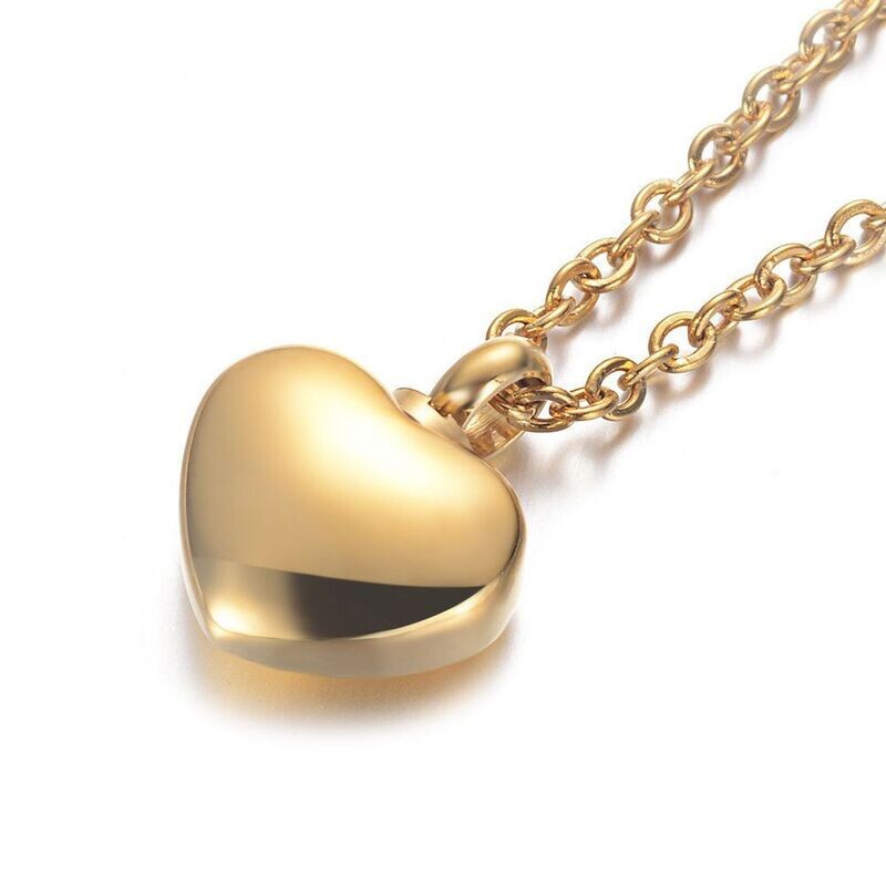 Urnenanhänger Herz gold mit Kette Urnenanhänger Herz gold mit Kette