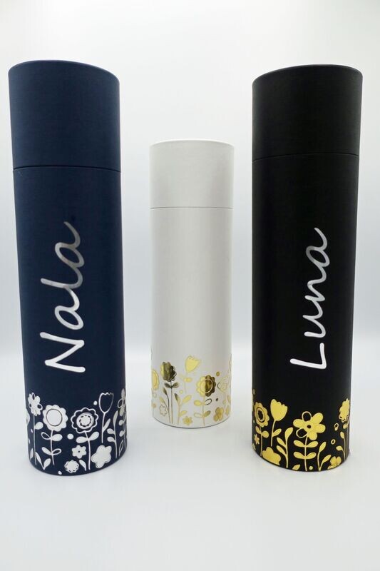 Streuurne personalisierbar weiß/blau/schwarz 800ml Streuurne personalisierbar weiß/blau/schwarz 800ml