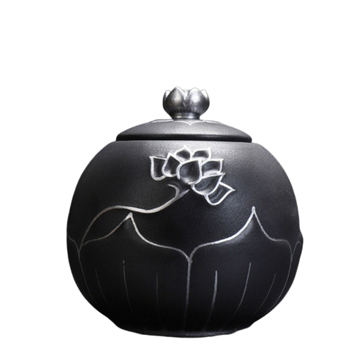 Keramik Urne silberne Ornamente 200ml Keramik Urne silberne Ornamente 200ml