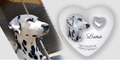 Herzurne mit Bild Ihrer Fellnase *Handbemalt* Herzurne mit Bild Ihrer Fellnase *Handbemalt*