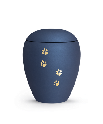 Keramikurne Verona samt Keramikurne Verona samt "goldene Pfötchen" 500ml