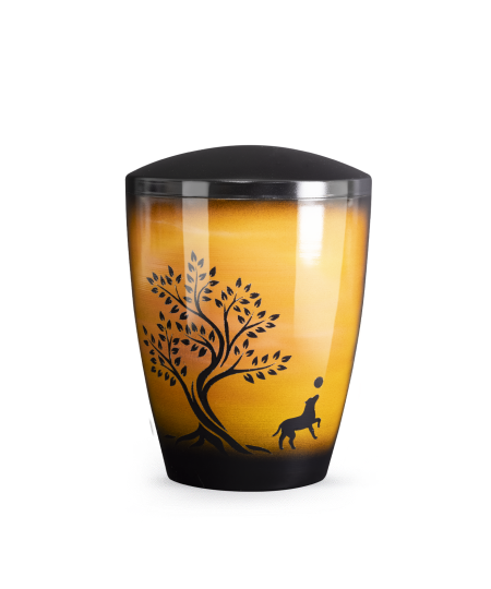 Naturstoffurne Airbrush *Motiv Hund*