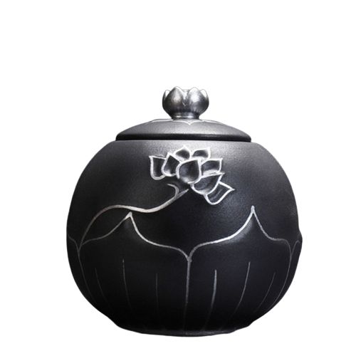 Keramik Urne silberne Ornamente 200ml