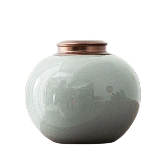 Keramikurne weiß 4400ml mit Bruchoptik