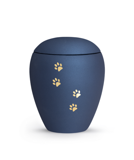 Keramikurne Verona samt Keramikurne Verona samt "goldene Pfötchen"