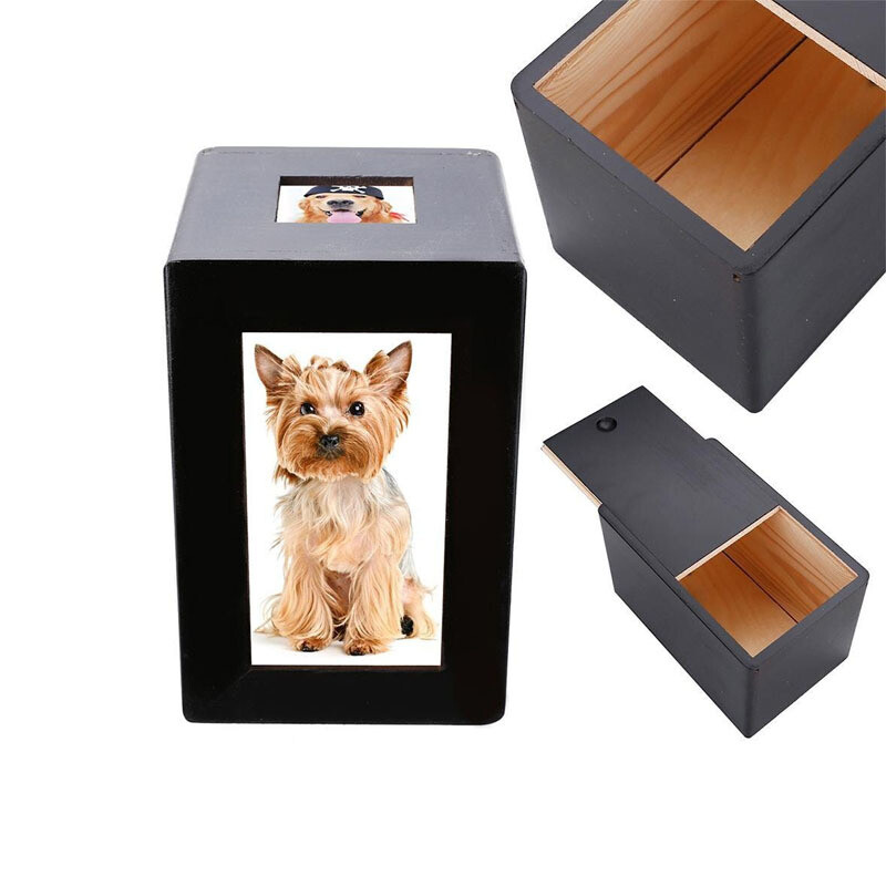 Tierurne aus Holz mit Foto 1100ml