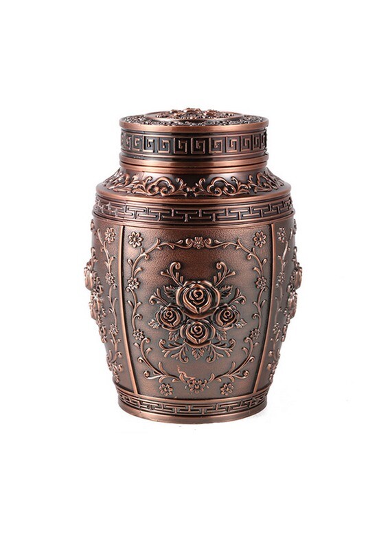 Verzierte Urne in Kupferfarbe 1200ml