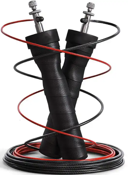 Profi Springseil Speed Rope mit Anti-Rutsch Griff Kugellager und verstellbaren Ersatzkabel aus Stahlseilen