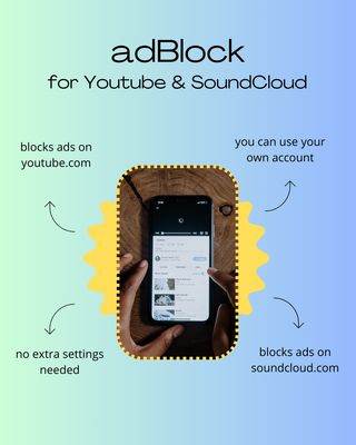 Ads Block for YouTube and Soundcloud